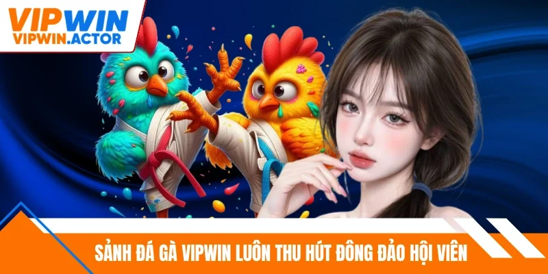 Sảnh đá gà Vipwin luôn thu hút đông đảo hội viên